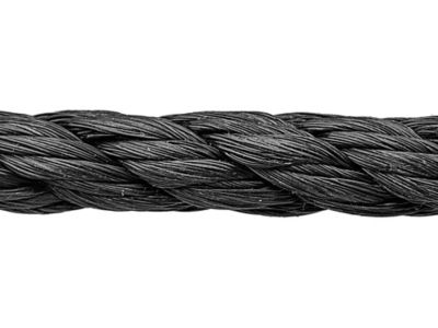  Cuerda trenzada de poliéster de 1/2 pulgada x 50 pies, cuerda  negra de baja elasticidad, alta resistencia a los rayos UV y a la abrasión,  cuerda resistente para tirar de camping