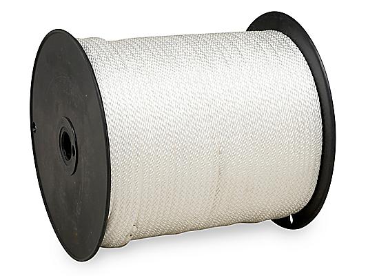 Solid Braided Nylon Rope - 1/4 x 500', White S-12867 - Uline