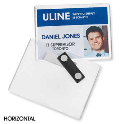 Name Badge Holders - 4 x 3", Horizontal, Deluxe Magnetic S-12940