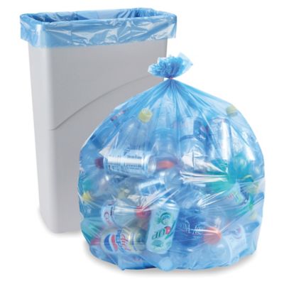 Sac poubelle de recyclage 33 gallons bleu S 12965 Uline