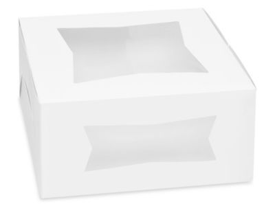 Boîtes à gâteau – 10 x 10 x 4 po, blanc S-15471 - Uline