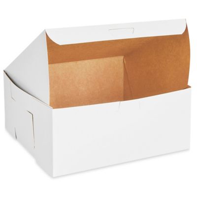Boîtes à gâteau – 9 x 9 x 4 po, blanc S-12969 - Uline