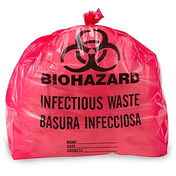 Biohazard Trash Liner - 7-10 Gallon, Infectious Waste, Red S-12984