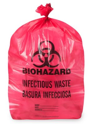 Heavy Duty Medical Waste Bags Red 20 to 30 Gallon