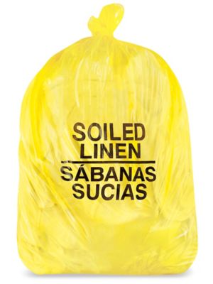 Biohazard Trash Liner 33 Gallon, 2.0 Mil, Soiled Linen, Yellow S