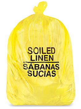Biohazard Trash Liner - 33 Gallon, 2.0 Mil, Soiled Linen, Yellow S-12985Y