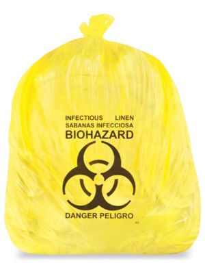 Biohazard Trash Liner - 40-45 Gallon, 2.0 Mil, Infectious Linen, Yellow S-12986Y-IL