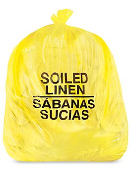 Biohazard Trash Liner - 40-45 Gallon, 2.0 Mil, Soiled Linen, Yellow S-12986Y