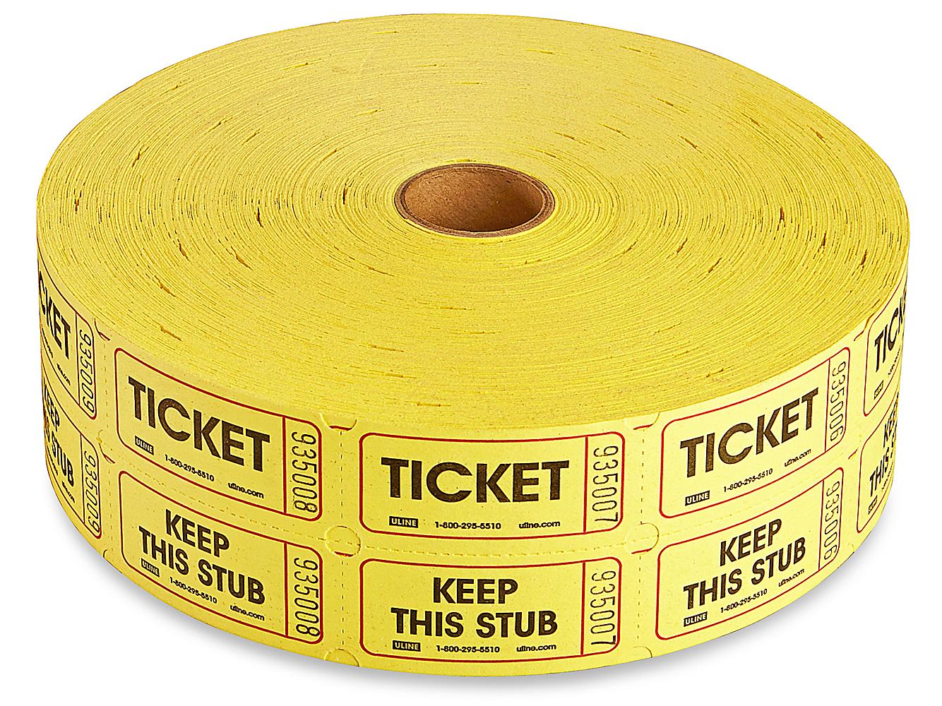 Yellow Raffle Tickets 2000 per Roll 50/50 
