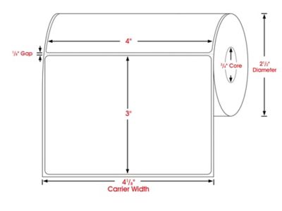 Mobile Printer Labels - 4 x 3