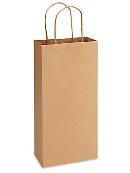 Kraft Paper Shopping Bags - 6 1/2 x 3 1/2 x 12 3/8", Double Wine S-13049