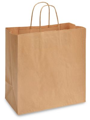 [50 Pack] Kraft Paper Bags with Handles 13 x 10 x 5 12 LB Twisted Rope  Retail Shopping Gift Durable Natural Brown Barrel Sack