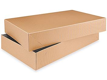 2-Piece Apparel Boxes - 24 x 14 x 4", Kraft Pinstripe S-13059
