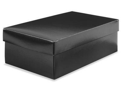 Cajas para Zapatos - 12 x 7 x 4, Negras Brillosas, 31 x 18 x 10 cm S-13061  - Uline