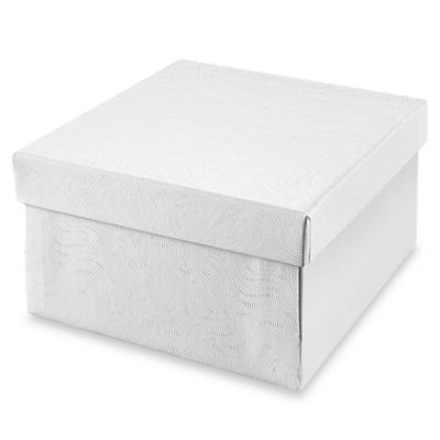 Jewelry Boxes - 3 1/2 x 3 1/2 x 2", White Swirl S-13063