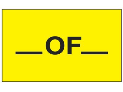 Étiquette adhésive – « __ of __ », 3 x 5 po