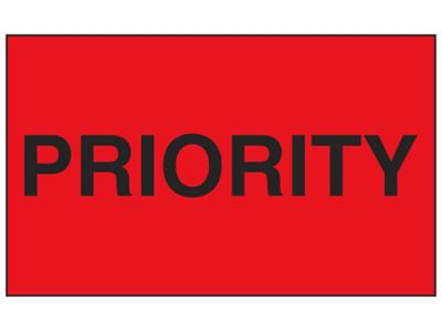 Étiquette adhésive – « Priority », 3 x 5 po