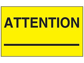 "Attention _____" Label - 3 x 5" S-13086
