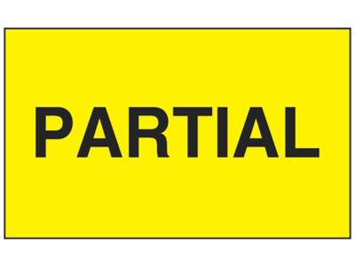 Étiquette adhésive – « Partial », 3 x 5 po
