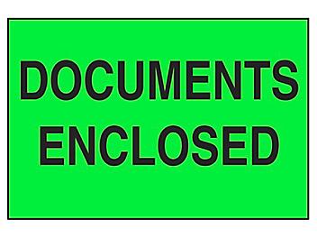 "Documents Enclosed" Label - 2 x 3" S-13091