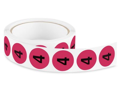 1" Circle Labels - "4" S-13098