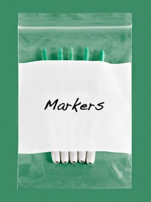 6 x 9" 2 Mil White Block Reclosable Bags S-1309