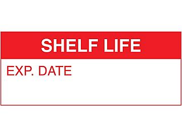 Inspection Labels - "Shelf Life/Exp. Date", Vinyl Cloth