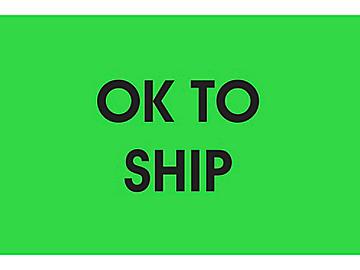 Inventory Control Labels - "OK to Ship", 2 x 3"