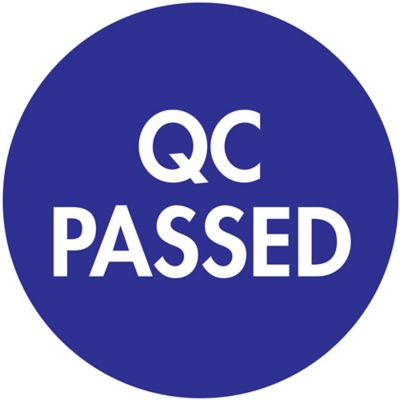 Étiquettes adhésives de gestion des stocks – « QC Passed », 1 po, circulaire