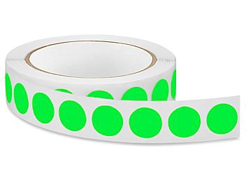 Removable Adhesive Circle Labels - Fluorescent Green, 3/4" S-13122G