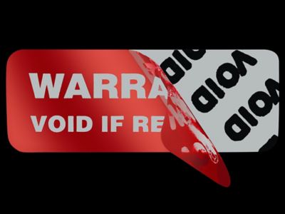  Tamper Evident Labels - "Warranty Void if Removed"