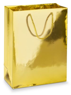 High Gloss Shopping Bags - 10 x 5 x 13", Debbie, Metallic Gold S-13128GOLD