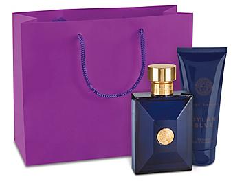 Matte Laminate Shopping Bags - 9 x 3 1/2 x 7", Shorty, Purple S-13129PUR