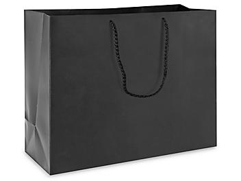 Matte Laminate Shopping Bags - 16 x 6 x 12", Vogue, Black S-13130BL