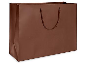 Matte Laminate Shopping Bags - 16 x 6 x 12", Vogue, Chocolate S-13130CHOC