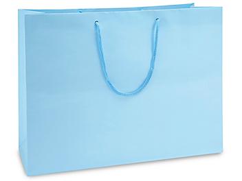 Matte Laminate Shopping Bags - 16 x 6 x 12", Vogue, Light Blue S-13130LTBLU