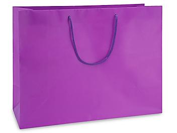Matte Laminate Shopping Bags - 16 x 6 x 12", Vogue, Purple S-13130PUR