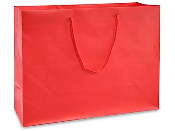 Matte Laminate Shopping Bags - 16 x 6 x 12", Vogue, Red S-13130R
