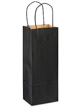 Kraft Tinted Color Shopping Bags - 5 1/2 x 3 1/4 x 13", Wine, Black S-13143BL