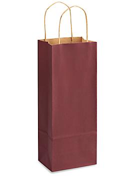 Kraft Tinted Color Shopping Bags - 5 1/2 x 3 1/4 x 13", Wine, Burgundy S-13143BU