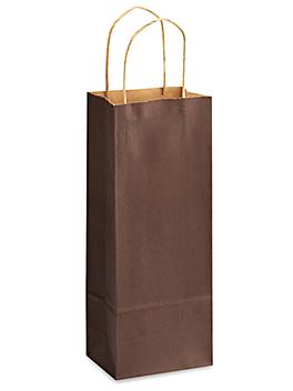 Kraft Tinted Color Shopping Bags - 5 1/2 x 3 1/4 x 13", Wine, Chocolate S-13143CHOC
