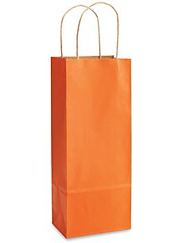 Kraft Tinted Color Shopping Bags - 5 1/2 x 3 1/4 x 13", Wine, Orange S-13143O