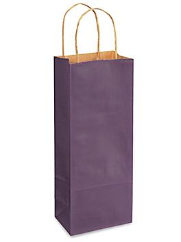 Kraft Tinted Color Shopping Bags - 5 1/2 x 3 1/4 x 13", Wine, Purple S-13143PUR