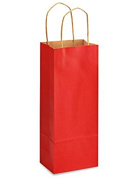 Kraft Tinted Color Shopping Bags - 5 1/2 x 3 1/4 x 13", Wine, Red S-13143R