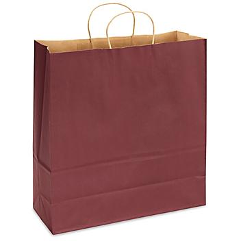 Kraft Tinted Color Shopping Bags - 18 x 7 x 18 3/4", Jumbo, Burgundy S-13144BU