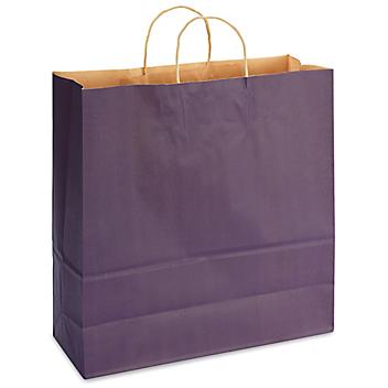 Kraft Tinted Color Shopping Bags - 18 x 7 x 18 3/4", Jumbo, Purple S-13144PUR