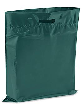 Die Cut Handle Bags - 15 x 18", Green S-13156G
