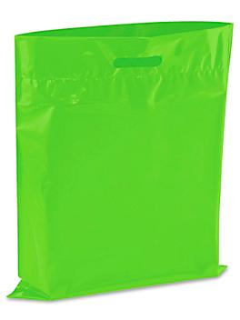Die Cut Handle Bags - 15 x 18", Lime S-13156LIME