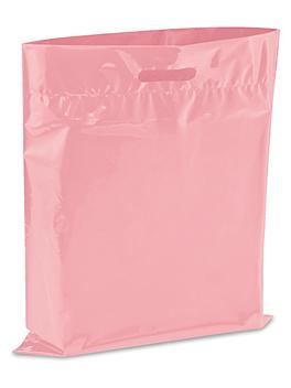 Die Cut Handle Bags - 15 x 18", Pink S-13156PK