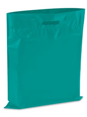 Die Cut Handle Bags - 15 x 18", Teal S-13156T